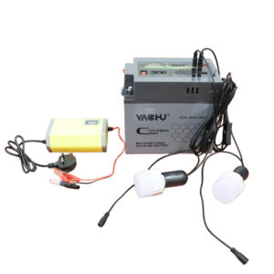 12V 58AH solar lead acid gel battery full kit, 6A battery charger, 3 DC 5W bulbs
